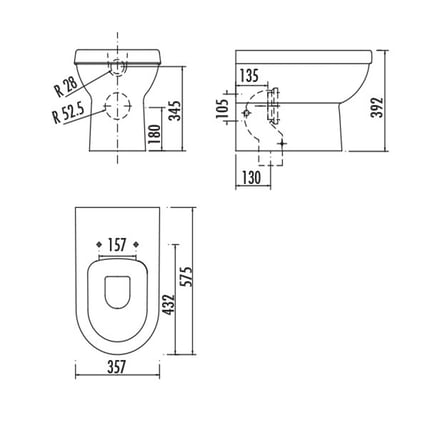 Λεκάνη Vitroya Υ.Π. BW